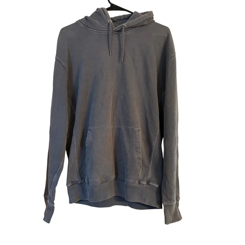 J. Crew Knit Goods Mens Gray Sun Faded‎ Cotton French Terry Pullover Hoodie M